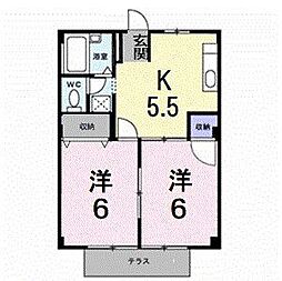 パレスインビレッヂ 2Kの間取図画像