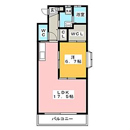 エトワール羽山 1LDKの間取図画像