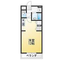 フラワーアイランド江島2 ワンルームの間取図画像