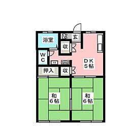 フレグランスHAYAMAA 2DKの間取図画像