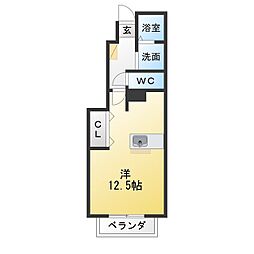 サンフィット1 ワンルームの間取図画像