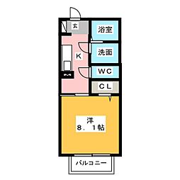 ソフィア平田2 1Kの間取図画像