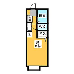 プレジール庄野 ワンルームの間取図画像