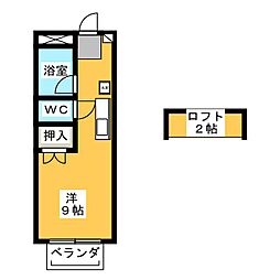 エステートピアグリーンヒル ワンルームの間取図画像