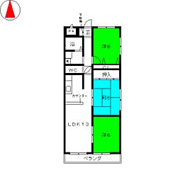 asone 2LDKの間取図画像