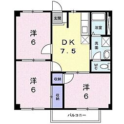 マザーグース2 3DKの間取図画像