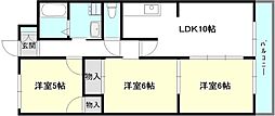 クレセント桜島 3LDKの間取図画像