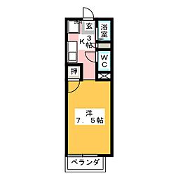 ドリームハウス 1Kの間取図画像