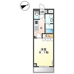 プチバイオレット 1Kの間取図画像