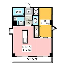アバンハウス 1LDKの間取図画像