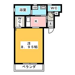 ララコート 1Kの間取図画像