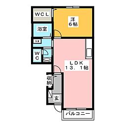 セレーノ・ダンディライオン 1LDKの間取図画像
