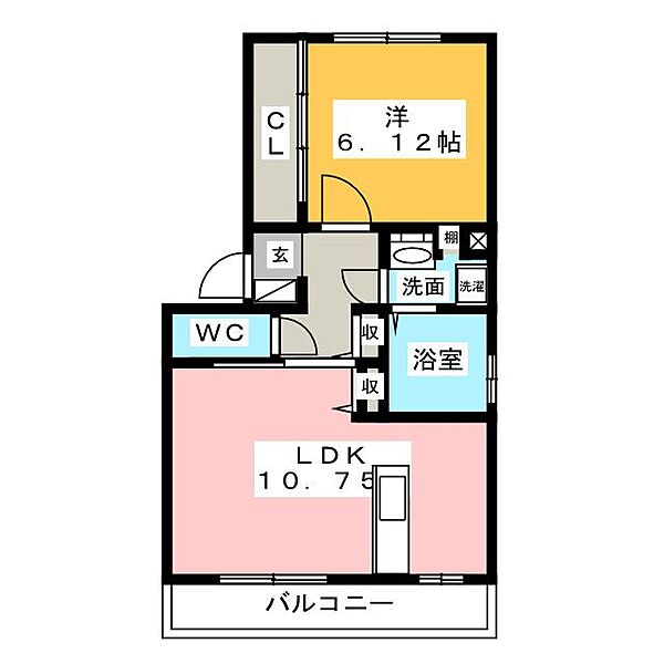 セジュール・マレ ｜三重県桑名市大字江場(賃貸アパート1LDK・2階・44.21㎡)の写真 その2