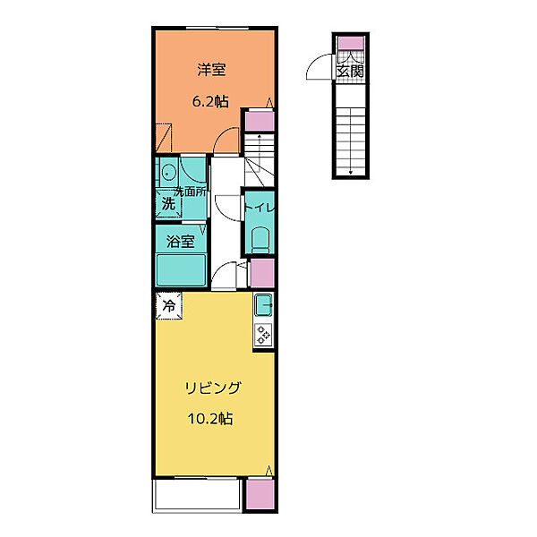 フォレストガーデン　B 205｜三重県桑名市大字安永(賃貸アパート1LDK・2階・43.76㎡)の写真 その2