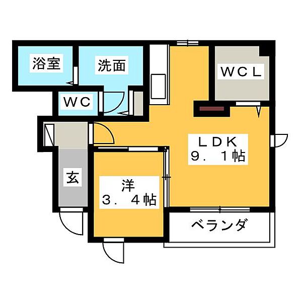 エスポワール ｜三重県桑名市大字安永(賃貸アパート1LDK・1階・36.41㎡)の写真 その2