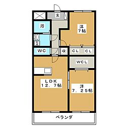 ルミエール 3階2LDKの間取り