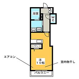 リオリエント益生 3階ワンルームの間取り
