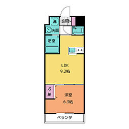 La・La garden 1階1LDKの間取り