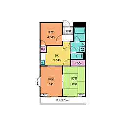 グランメールトミー 2階3DKの間取り