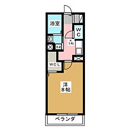 ガノス　Ａ棟 1階1Kの間取り