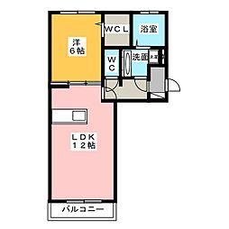 コンフィアンス 3階1LDKの間取り