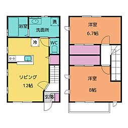 エスポワール　A棟 1階2LDKの間取り