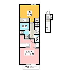 シーズメゾン2 1LDKの間取図画像