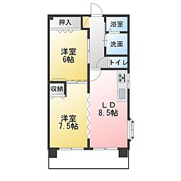 シャトレ桑名 2LDKの間取図画像
