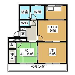サンパーク 2LDKの間取図画像