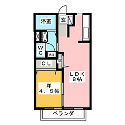 55ひだまり 1LDKの間取図画像