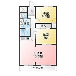 MKタウン江場A 2LDKの間取図画像