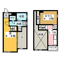 サンアリーナ安永サウス 1Kの間取図画像