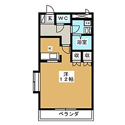 コンフォース 1Kの間取図画像