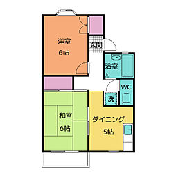 アーバンハイツA 2DKの間取図画像