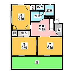 グリーンライフ 3DKの間取図画像