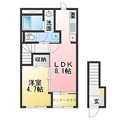 ベルクレイン 1LDKの間取図画像