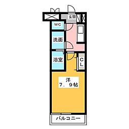 ニューサンパーク 1Kの間取図画像