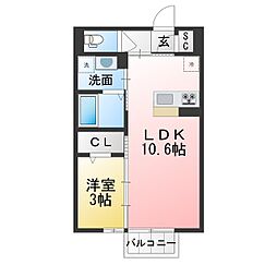 D-room伝馬町 1LDKの間取図画像