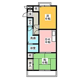 ファミール正和 2DKの間取図画像