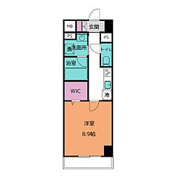 プロミネント アリオ 1Kの間取図画像