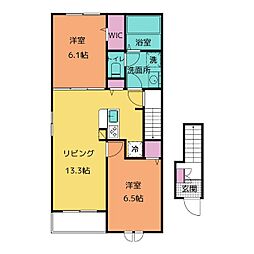 ローリエ II 2LDKの間取図画像