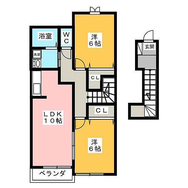 エテルノ・リブラE ｜三重県多気郡明和町大字馬之上(賃貸アパート2LDK・2階・57.22㎡)の写真 その2