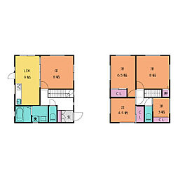 中西貸家 2階5DKの間取り