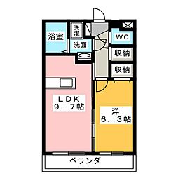 マエストロ斎宮 3階1LDKの間取り
