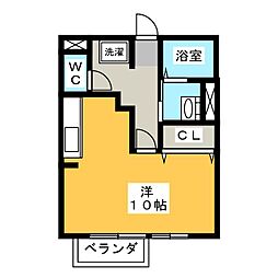 Ｃｏｕｒｔ　Ｒｏｍａｎ　（コートロマン） 1階ワンルームの間取り