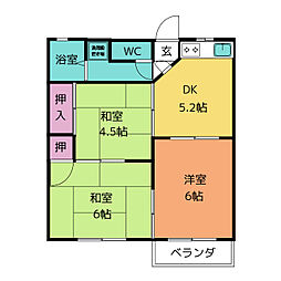 メゾンブローニュ　1 2階3DKの間取り