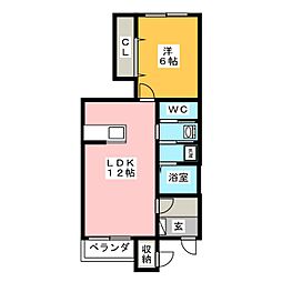 クレメントブリーズ　Ｎ 1階1LDKの間取り