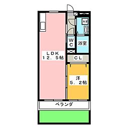 マエストロ伊勢 1LDKの間取図画像