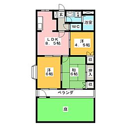 コンフォールハイランドI 1階3LDKの間取り