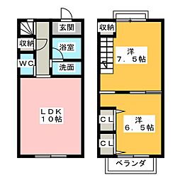 ガーデン・バレーB 2LDKの間取図画像